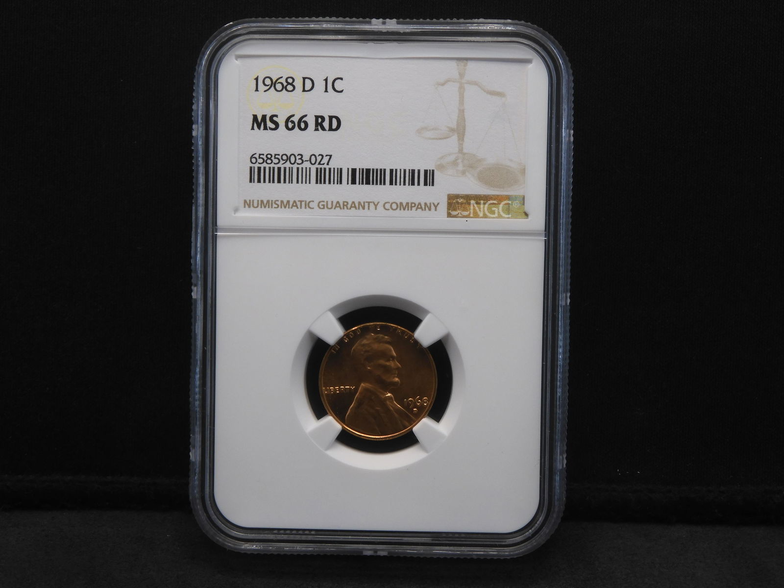 1968-D Lincoln Cent - NGC MS66 RD (1 of 4)