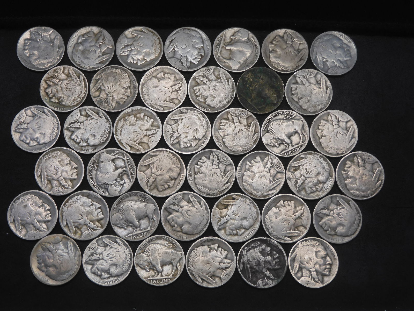 ROLL (40) OF BUFFALO NICKELS 1915-1930 W/ 2 MINT MARKS (1 of 3)