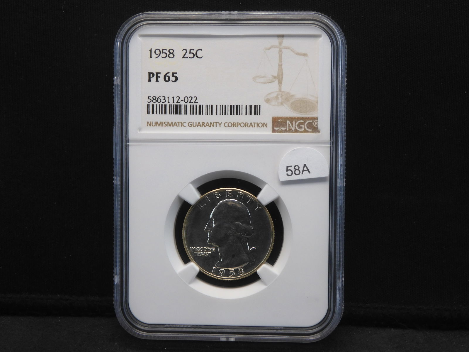 1958 WASHINGTON QUARTER NGC PF65 (1 of 4)
