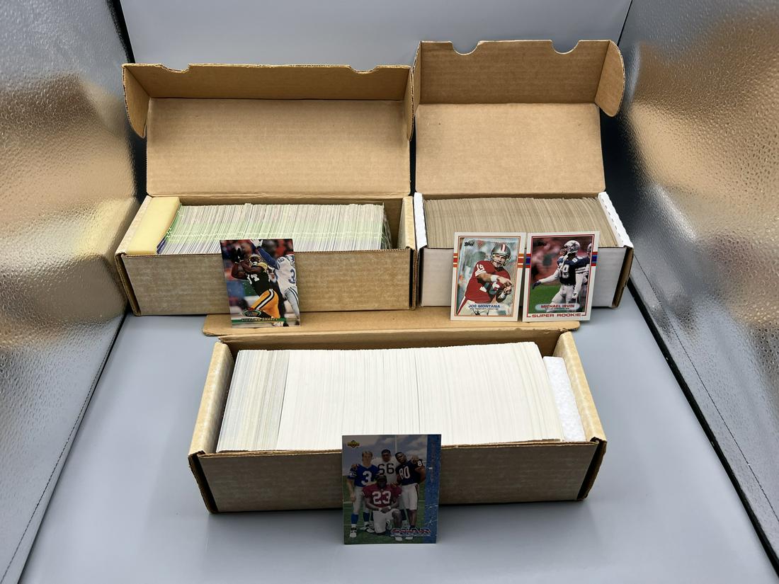 Lot of (3) Assorted NFL Football Complete Sets - 1989 Topps, 1993 Stadium Club, 1993 Upper Deck (1 of 4)