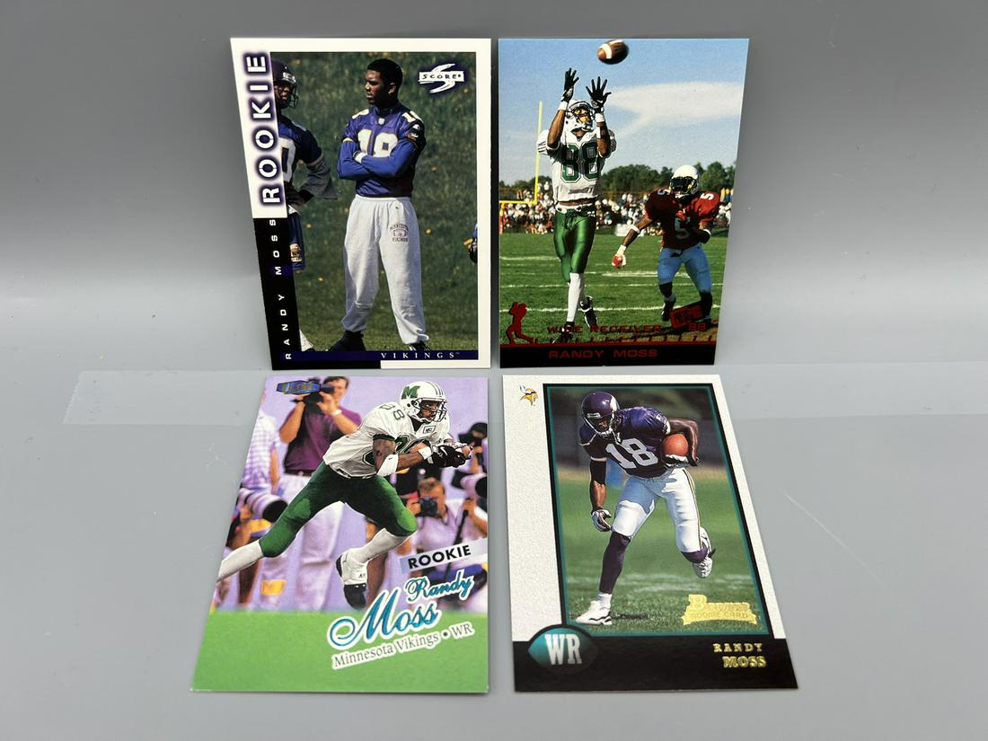 Lot of (4) Assorted Randy Moss RC Cards - Varying Conditions (1 of 2)
