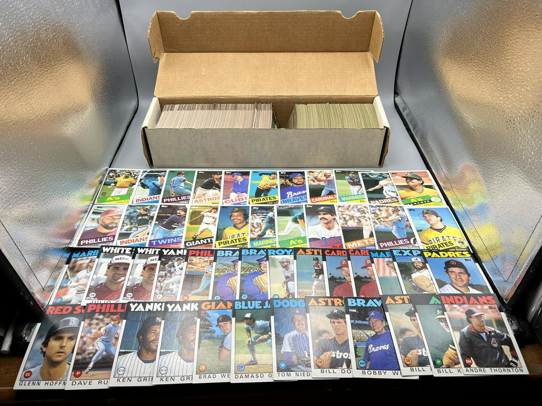 Box of Assorted 1985 & 1986 Topps Baseball Cards - In Order (1 of 5)