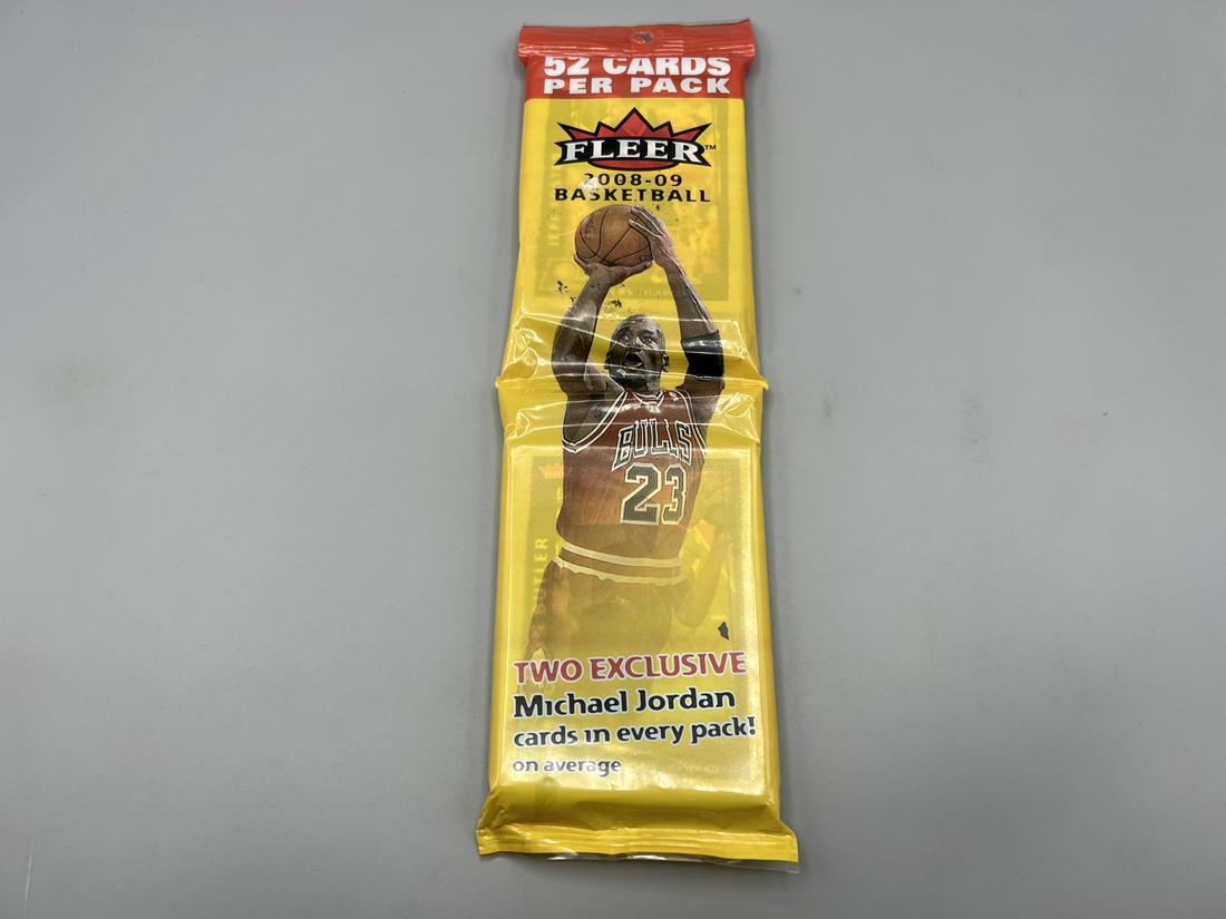 2008-09 Fleer Basketball Unopened Rack Pack - Michael Jordan Card On Back - Possible Russell (1 of 2)