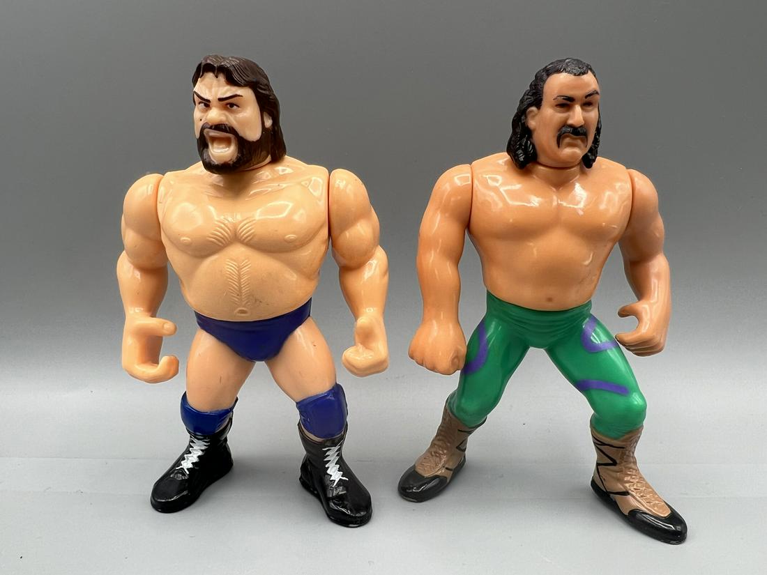 1991 Titan Wrestling Hacksaw Jim Duggan & 1990 Titan Wrestling Jake The Snake Roberts Figures (1 of 4)