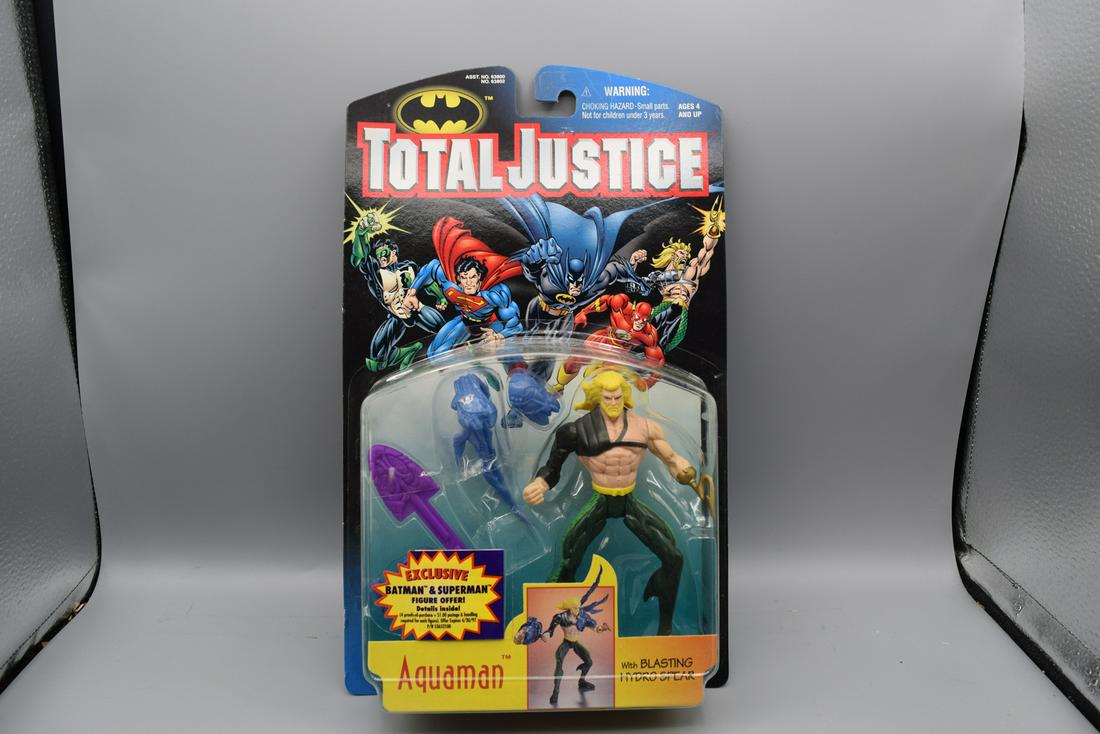 1996 Kenner Total Justice - Aquaman - 1 per case figure - MOC: 1996 Kenner Total Justice - Aquaman - 1 per case figure - MOC
