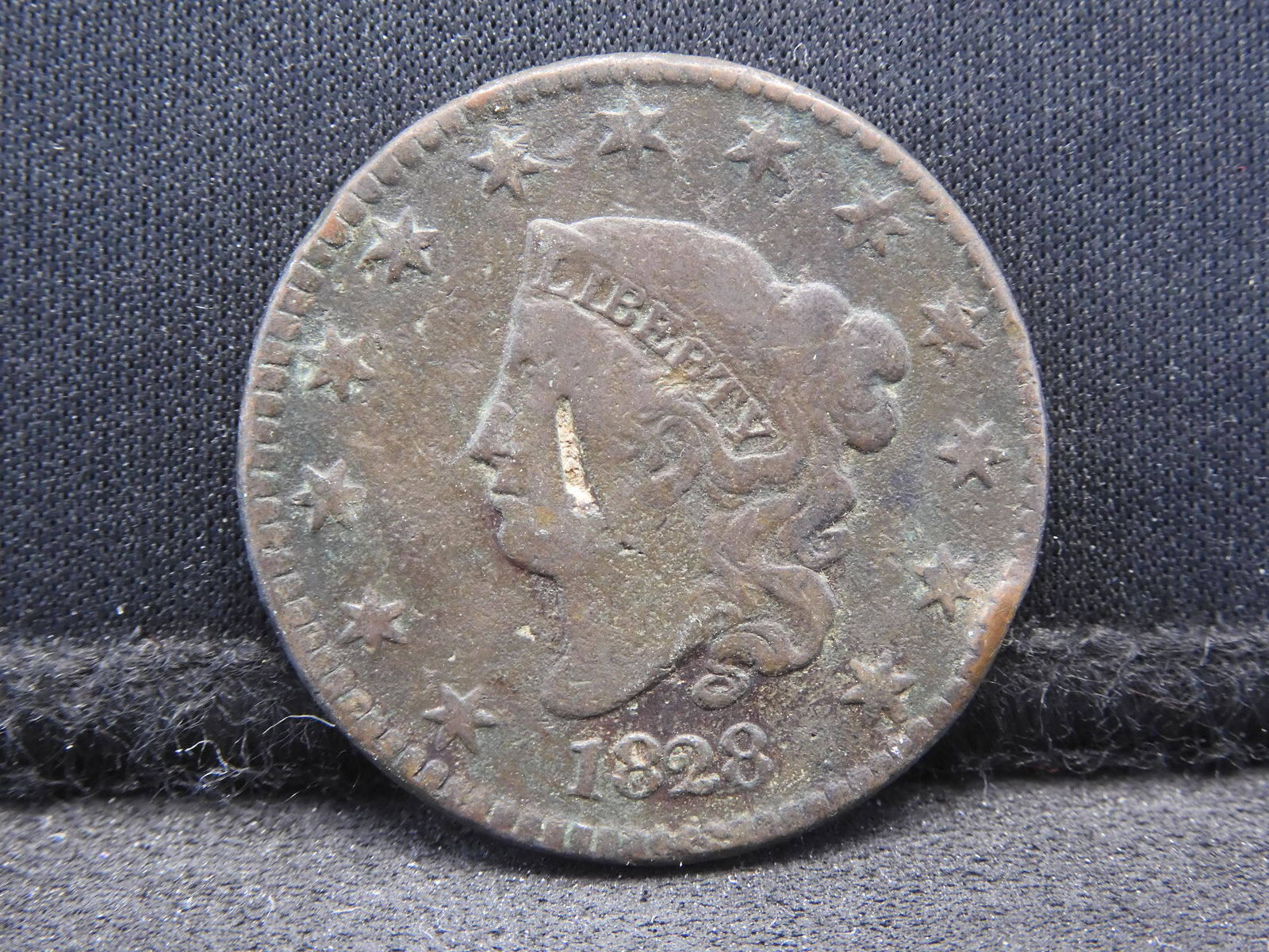 1828 Coronet Head Large Cent - Tough Type! (1 of 2)