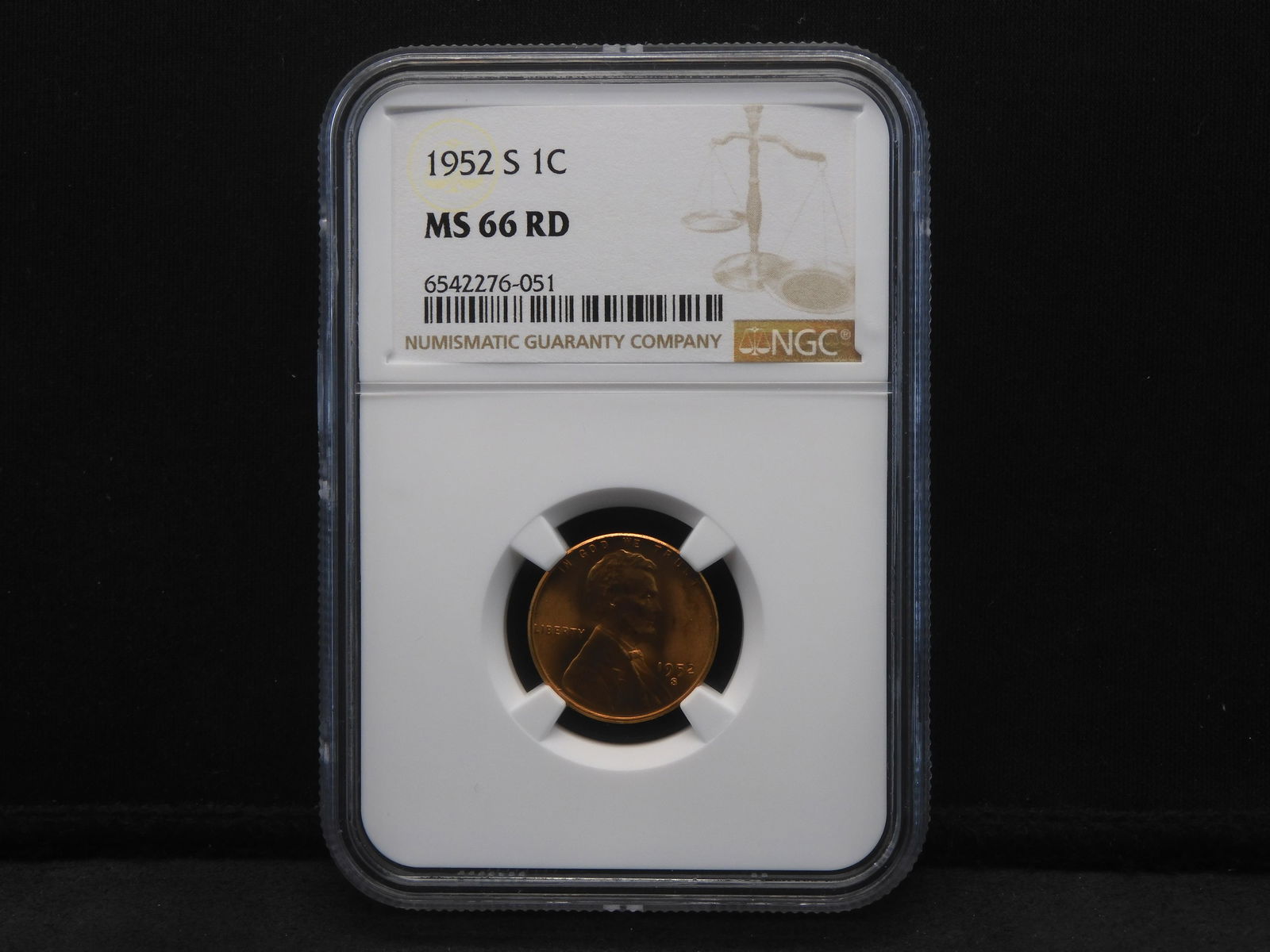 1952-S Lincoln Wheat Cent NGC MS66 RD (1 of 4)