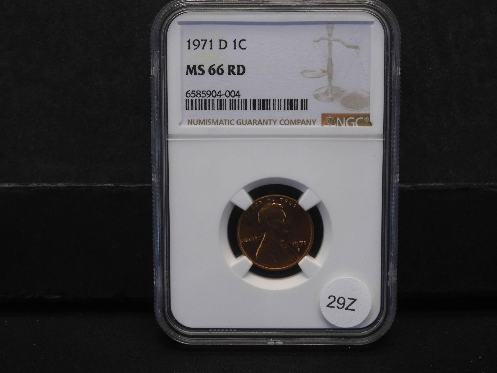 1971-D MS 66 RD LINCOLN  MEMORIAL CENT.(GRADED BY NGC) (1 of 4)