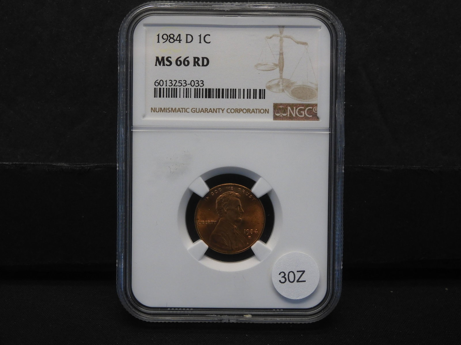 1984-D MS 66 RD LINCOLN  MEMORIAL CENT.(GRADED BY NGC) (1 of 4)