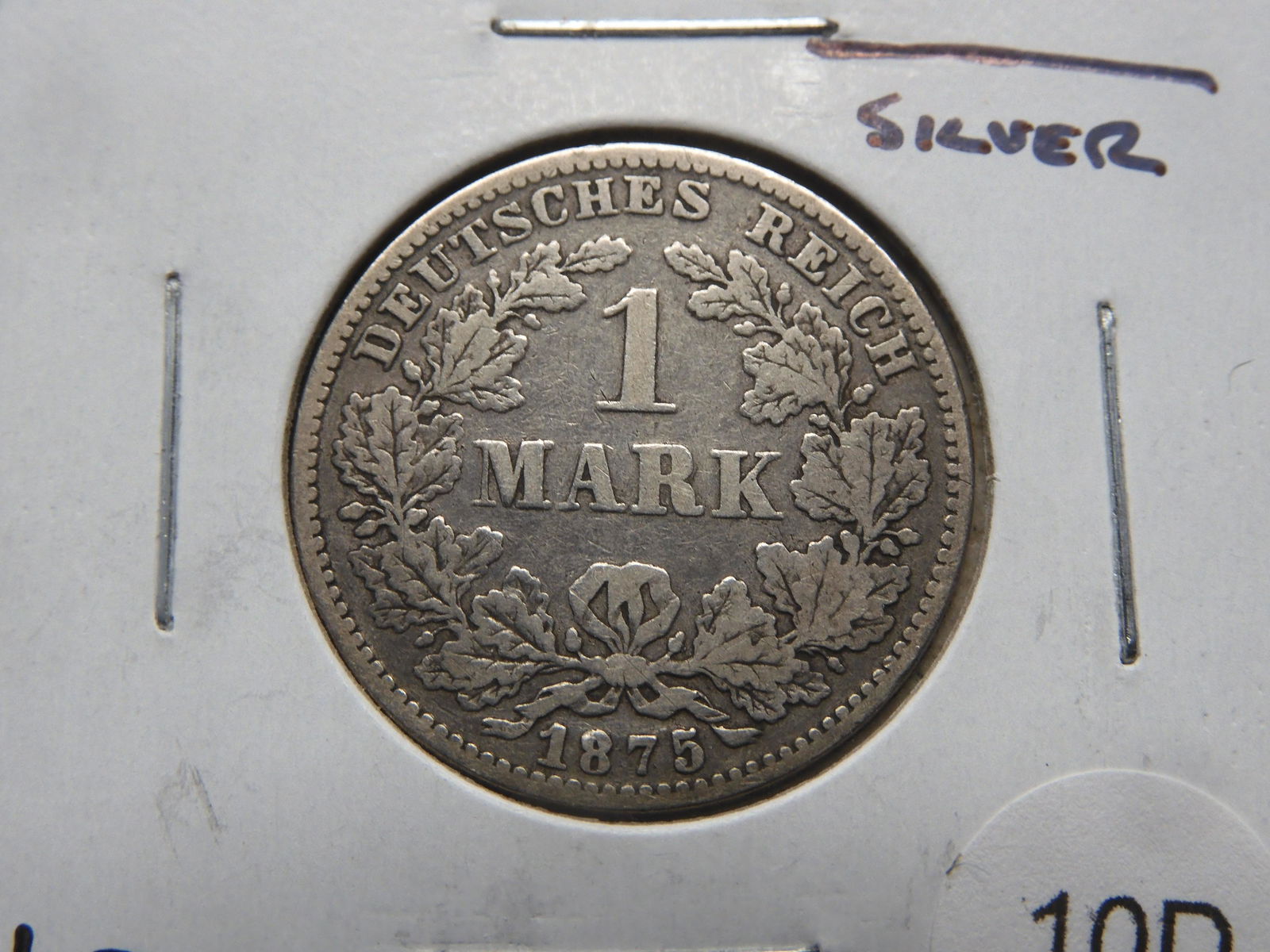 1875-G Germany Silver 1 Mark. (1 of 3)