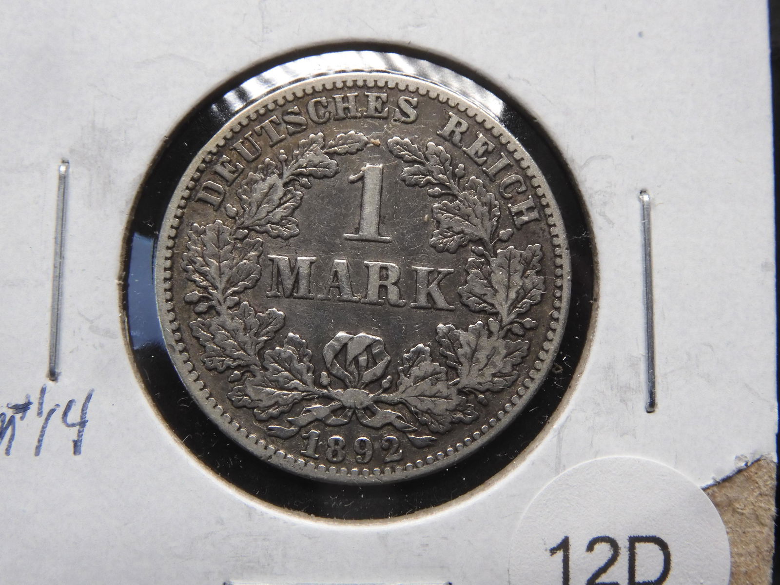 1892-F Germany Silver 1 Mark. (1 of 3)