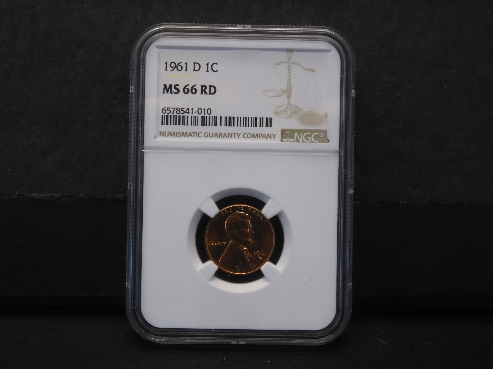 1961-D Lincoln Cent.  NGC MS 66 RD. (1 of 4)