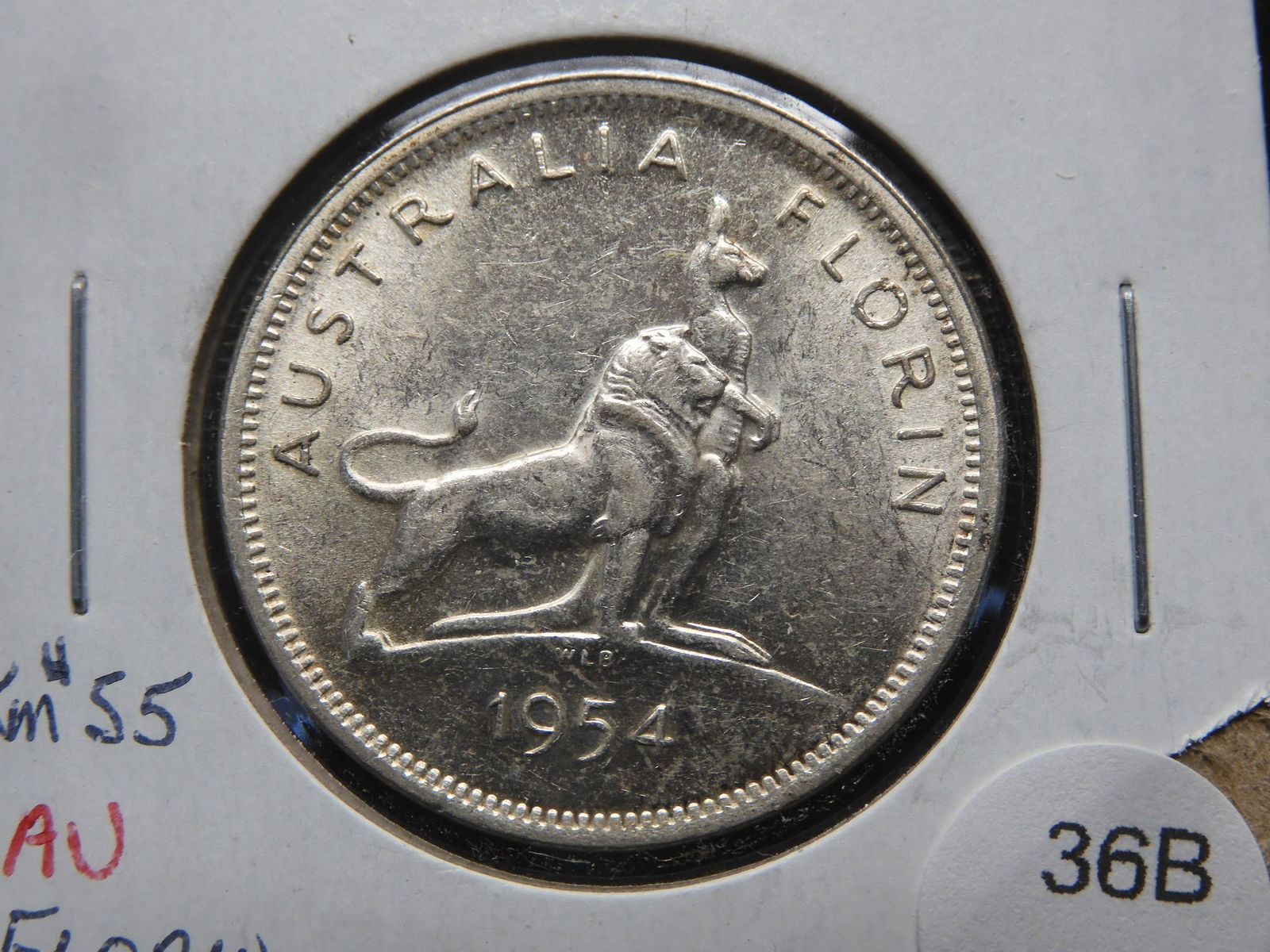 1954 Australia Florin.  AU. (1 of 3)
