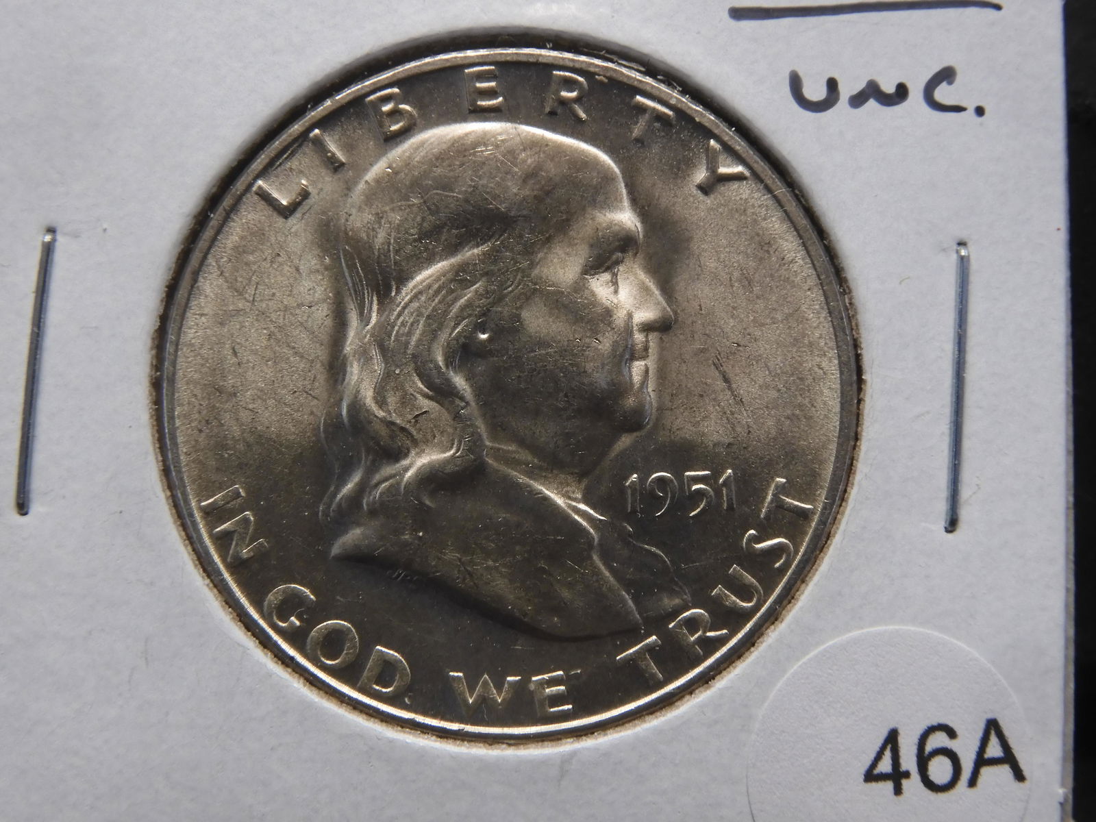 1951-S Franklin Half Dollar.  UNC. (1 of 3)