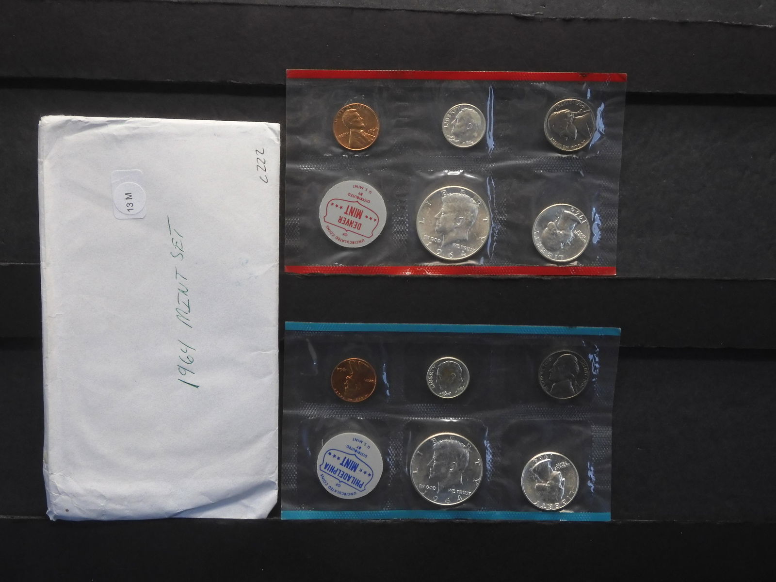 1964 P&D US Mint Set - Contains six 90% Silver Coins (1 of 5)