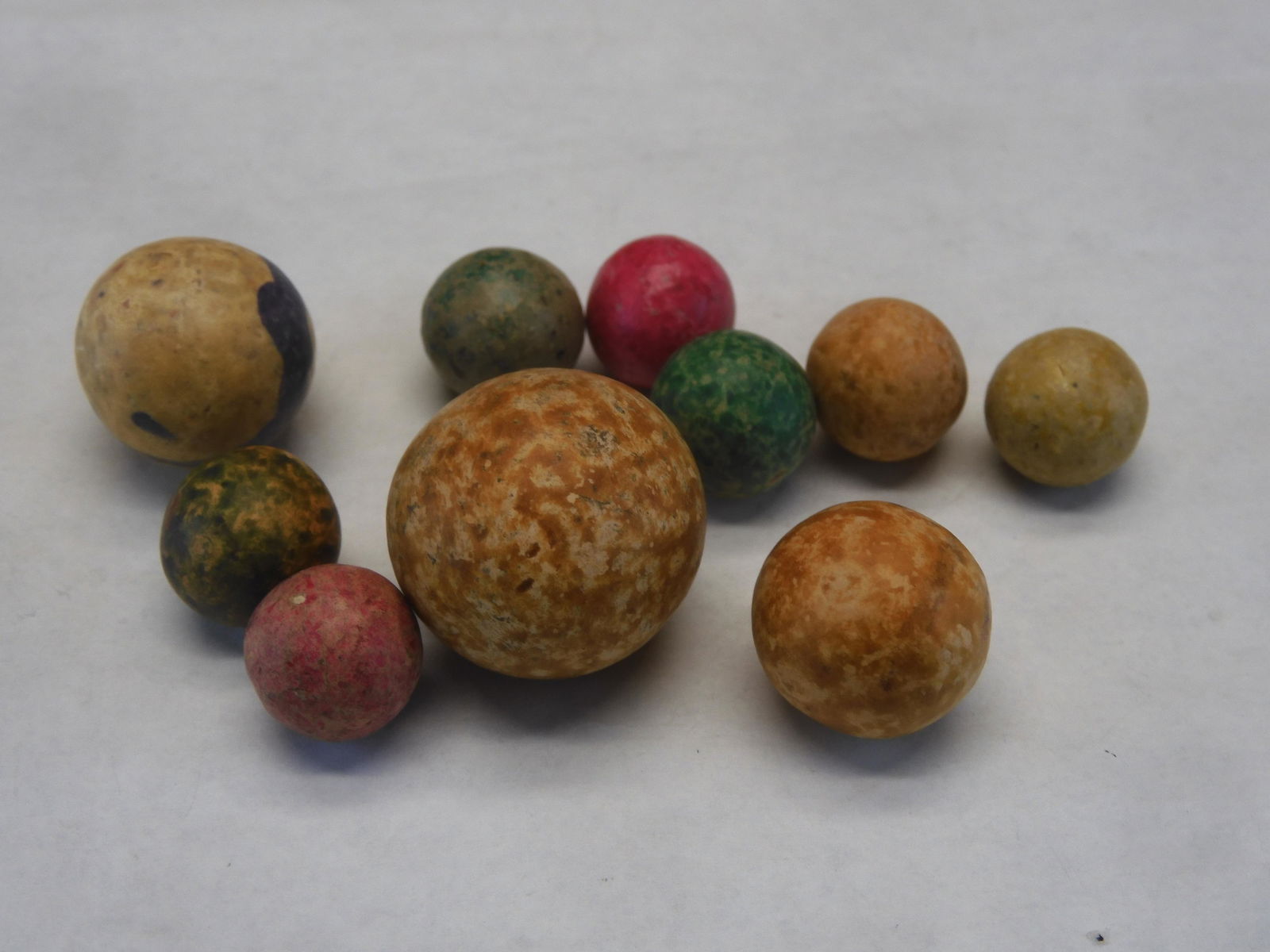Ten Old Clay Marbles (1 of 3)