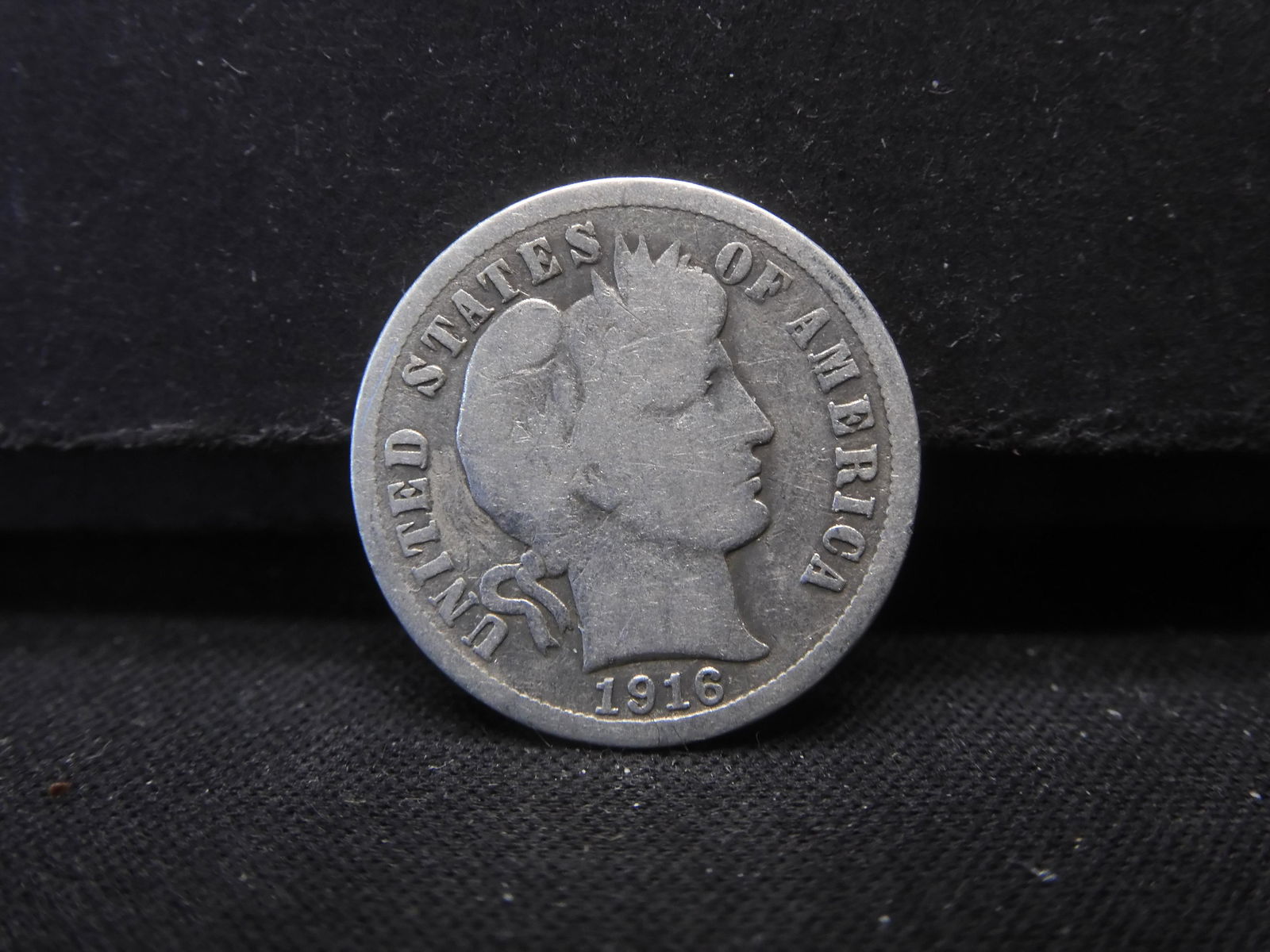 1916 (LAST YEAR/90% SILVER) BARBER DIME/107 YEARS OLD! (1 of 2)