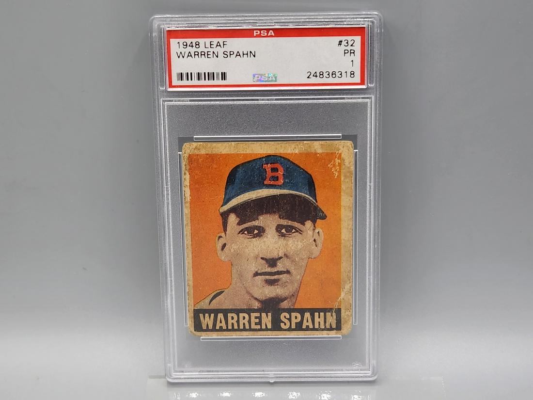 1948 Leaf Warren Spahn #32 PSA 1 Rookie HOF (1 of 2)