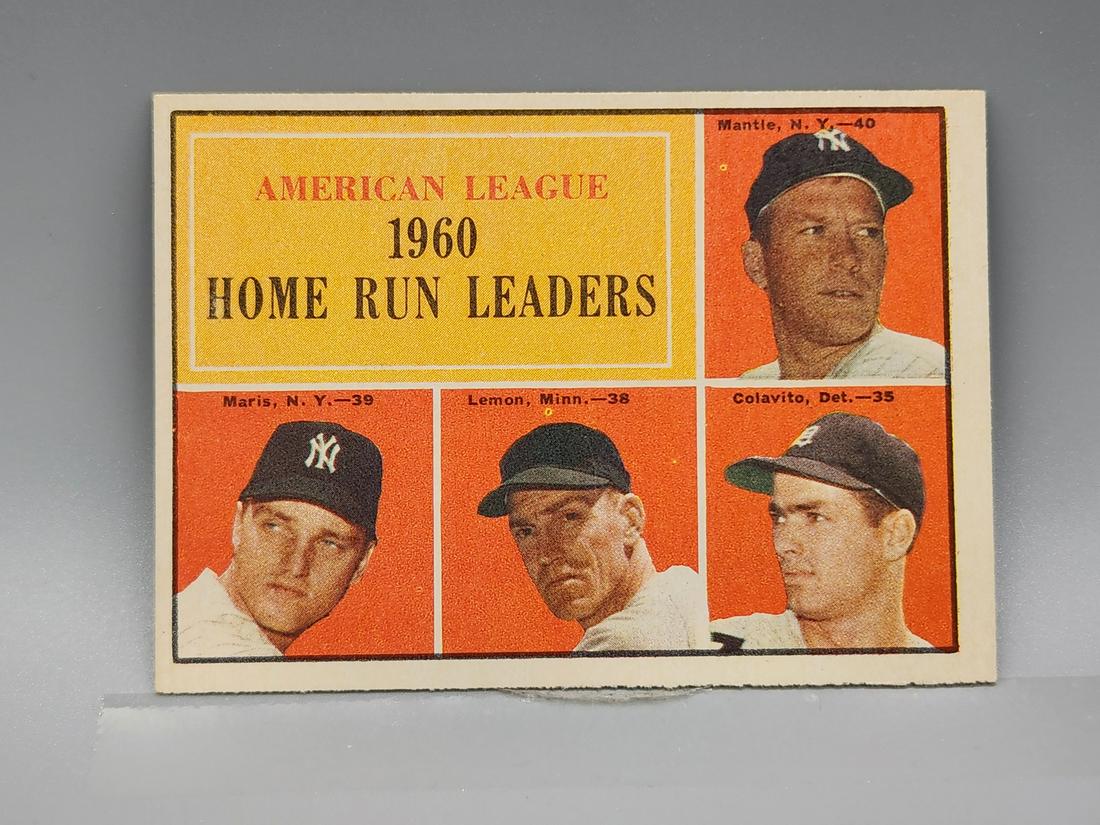 1961 Topps HR Leaders with Mickey Mantle & Roger Maris #44: 1961 Topps HR Leaders with Mickey Mantle & Roger Maris #44