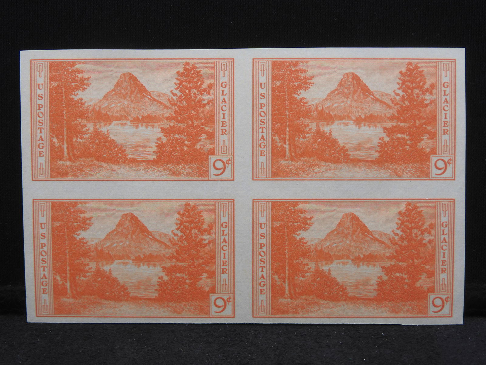 1935 Glacier National Park U.S. Mint Never Hinged 9-Cent Block Of 4 Stamps.  Scotts #764. (1 of 3)