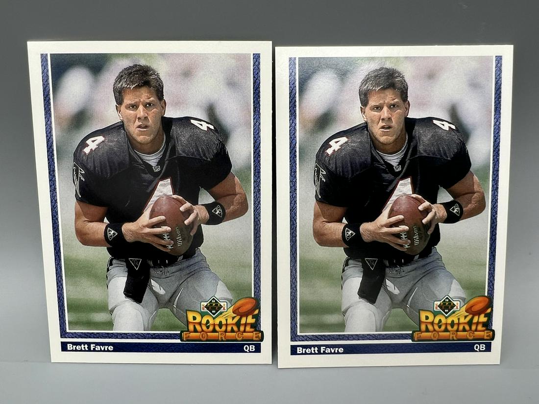 Lot of (2) 1991 Upper Deck Rookie Force Brett Favre RCs #647 (1 of 2)