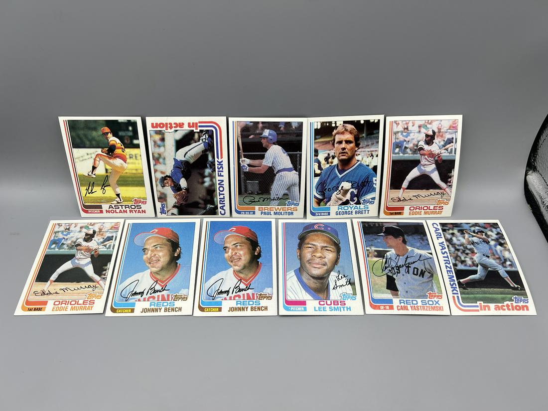 Lot of (11) 1982 Topps Star Player Cards - Varying Conditions - Nolan Ryan, Paul Molitor, Eddie: Lot of (11) 1982 Topps Star Player Cards - Varying Conditions - Nolan Ryan, Paul Molitor, Eddie Murray