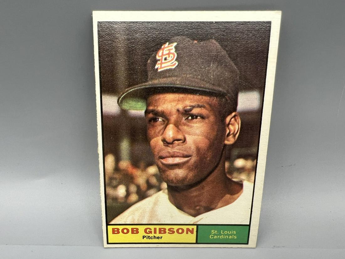 1961 TOPPS #211 BOB GIBSON (HOF) / CARDINALS: 1961 TOPPS #211 BOB GIBSON (HOF) / CARDINALS