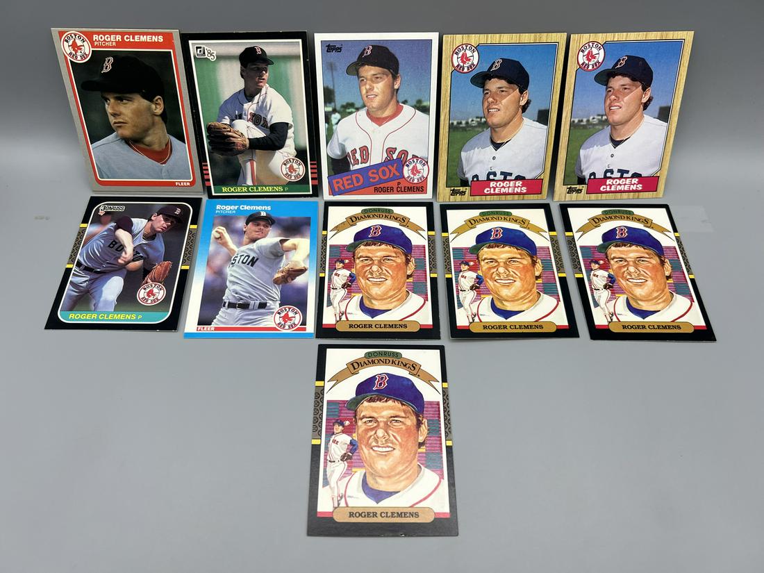 Lot of (11) Assorted Roger Clemens Baseball Cards W/ 3 Rookies - Varying Conditions (1 of 2)