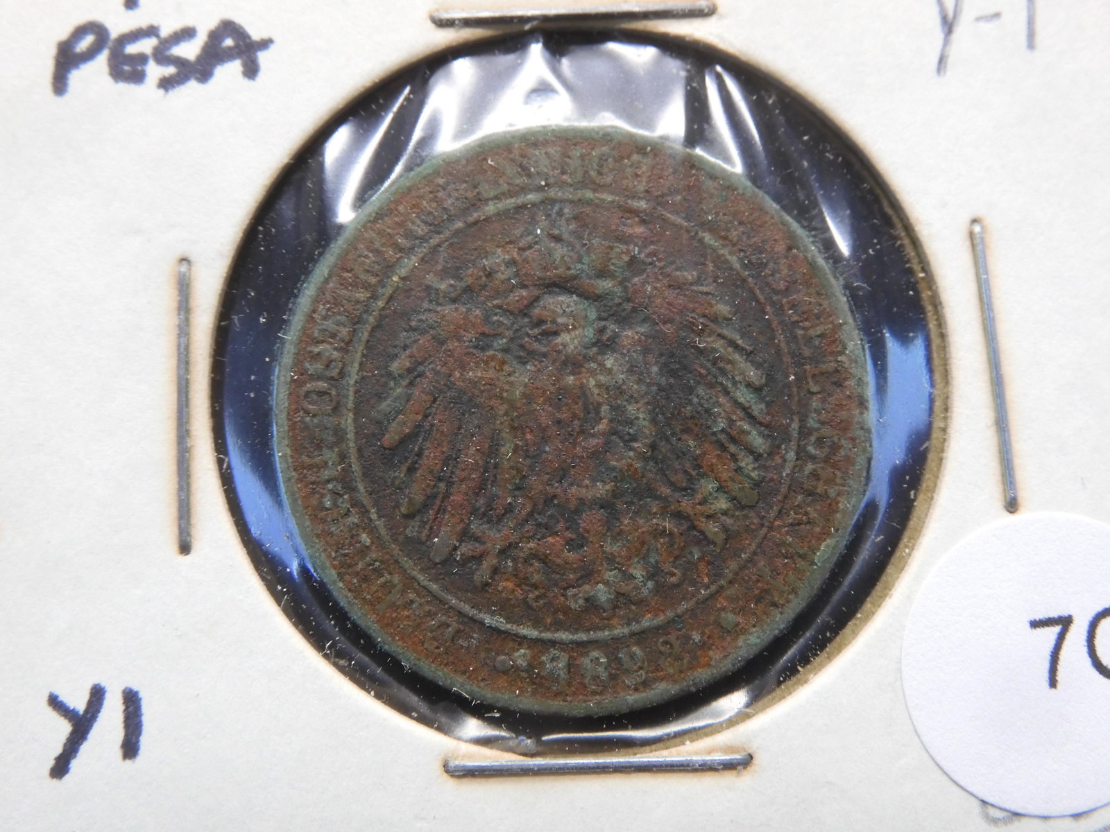 1892 German East Africa 1 Pesa.: 1892 German East Africa 1 Pesa.