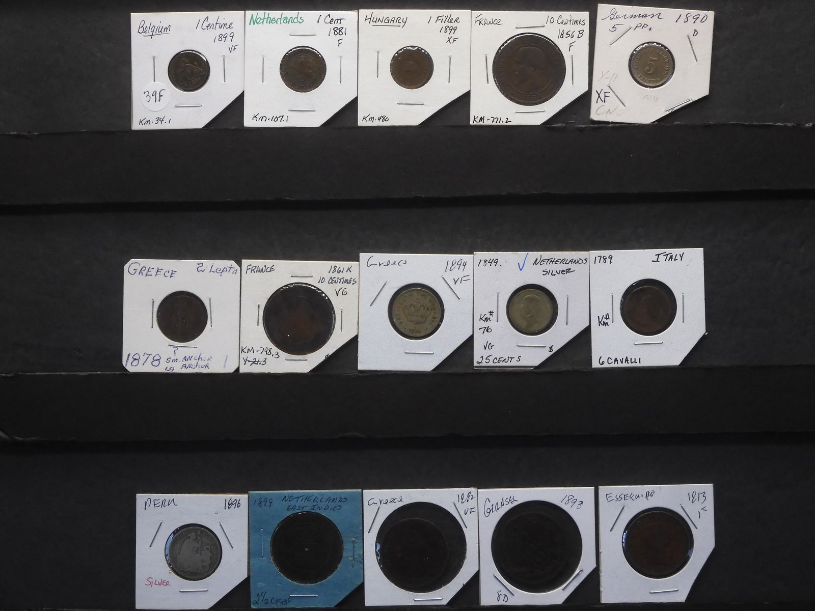 15 Misc. World Coins.  2 Are Silver.  Circulated. (1 of 8)