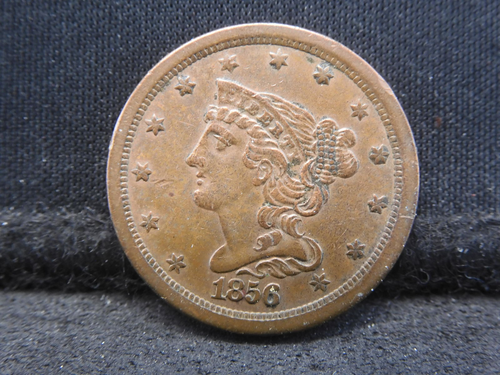 1856 Coronet Half Cent.  XF detail. (1 of 3)
