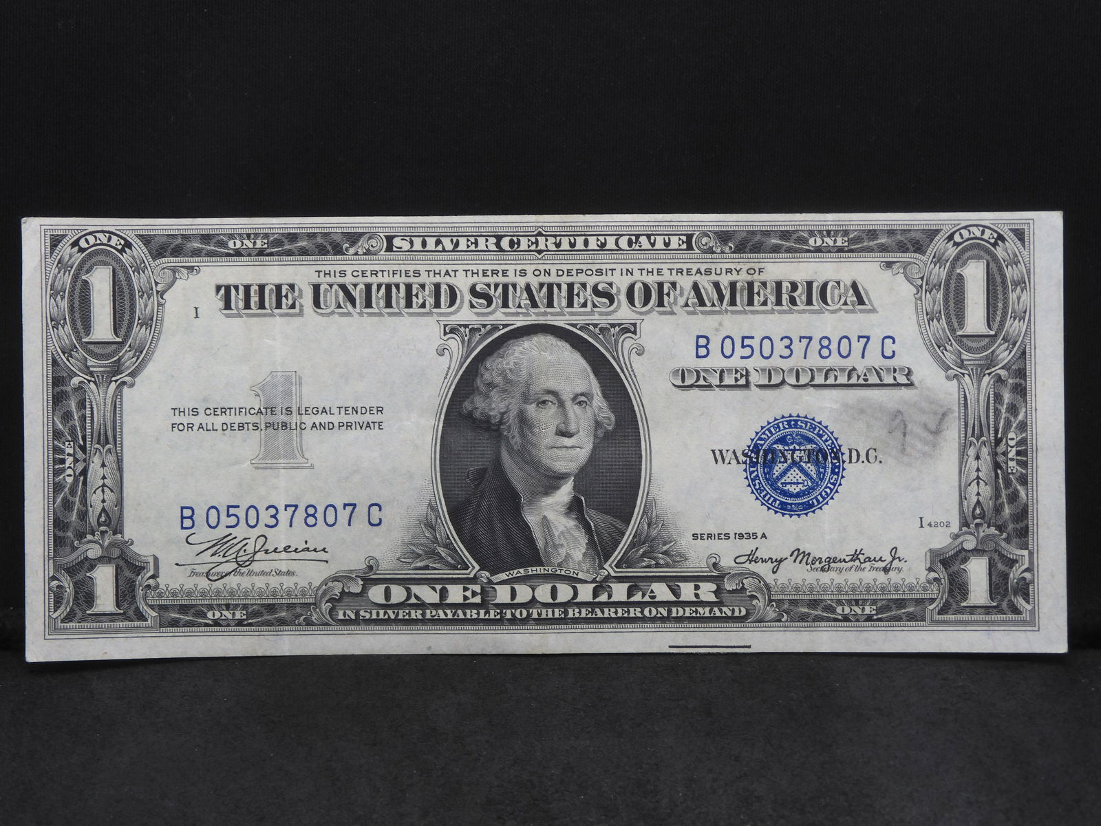 1935A $1 Silver Certificate - Cut Off Center Error (1 of 3)