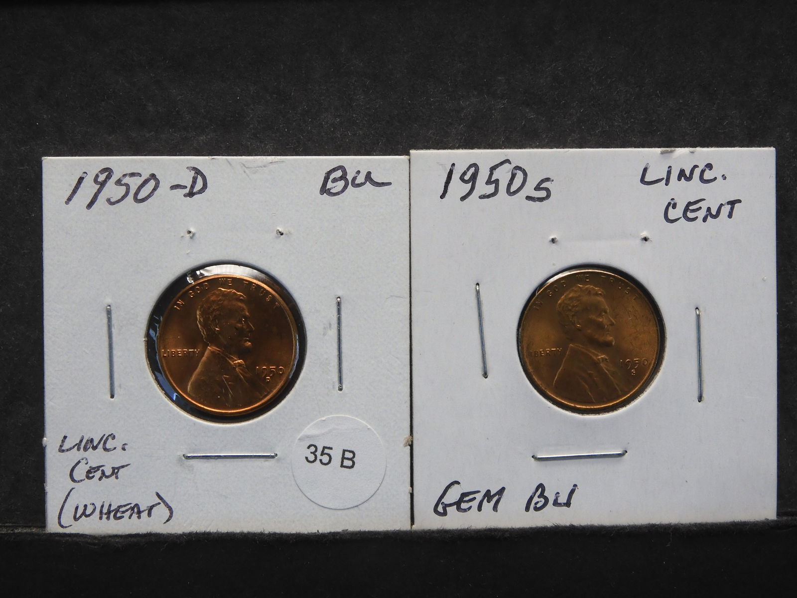 1950-D & 1950-S Gem BU Lincoln Wheat Cents (1 of 3)