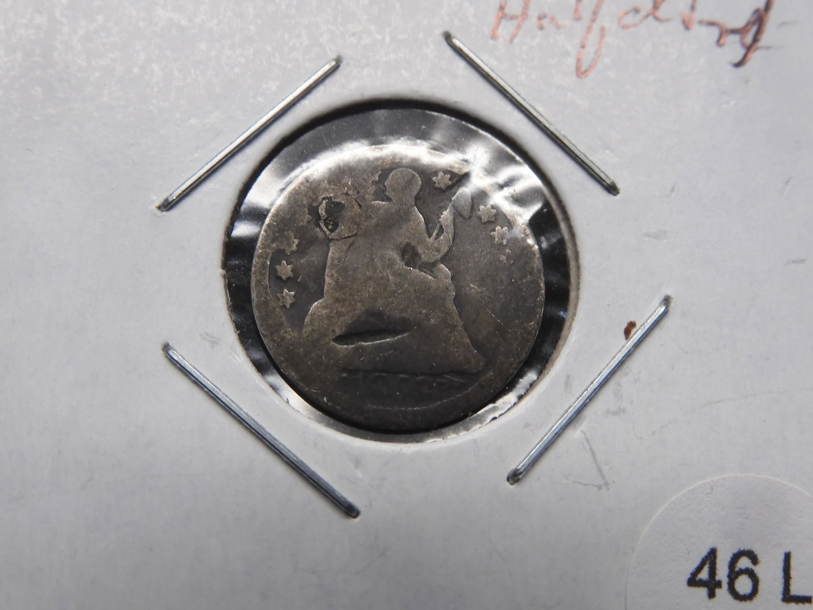 1853 Seated Liberty Half Dime - Holed & Plugged (1 of 3)