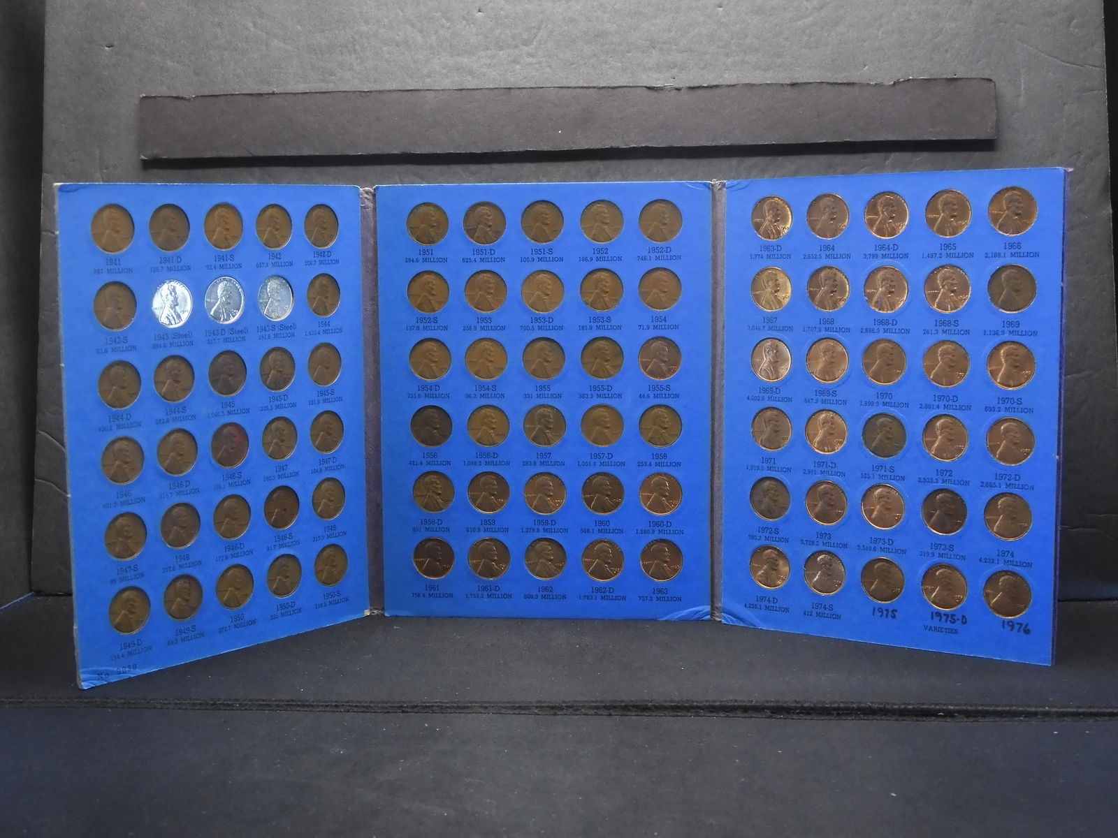 Complete Lincoln Wheat Cent Collection 1941-1974 + Extras (90 Coins)  in Whitman Album. (1 of 8)