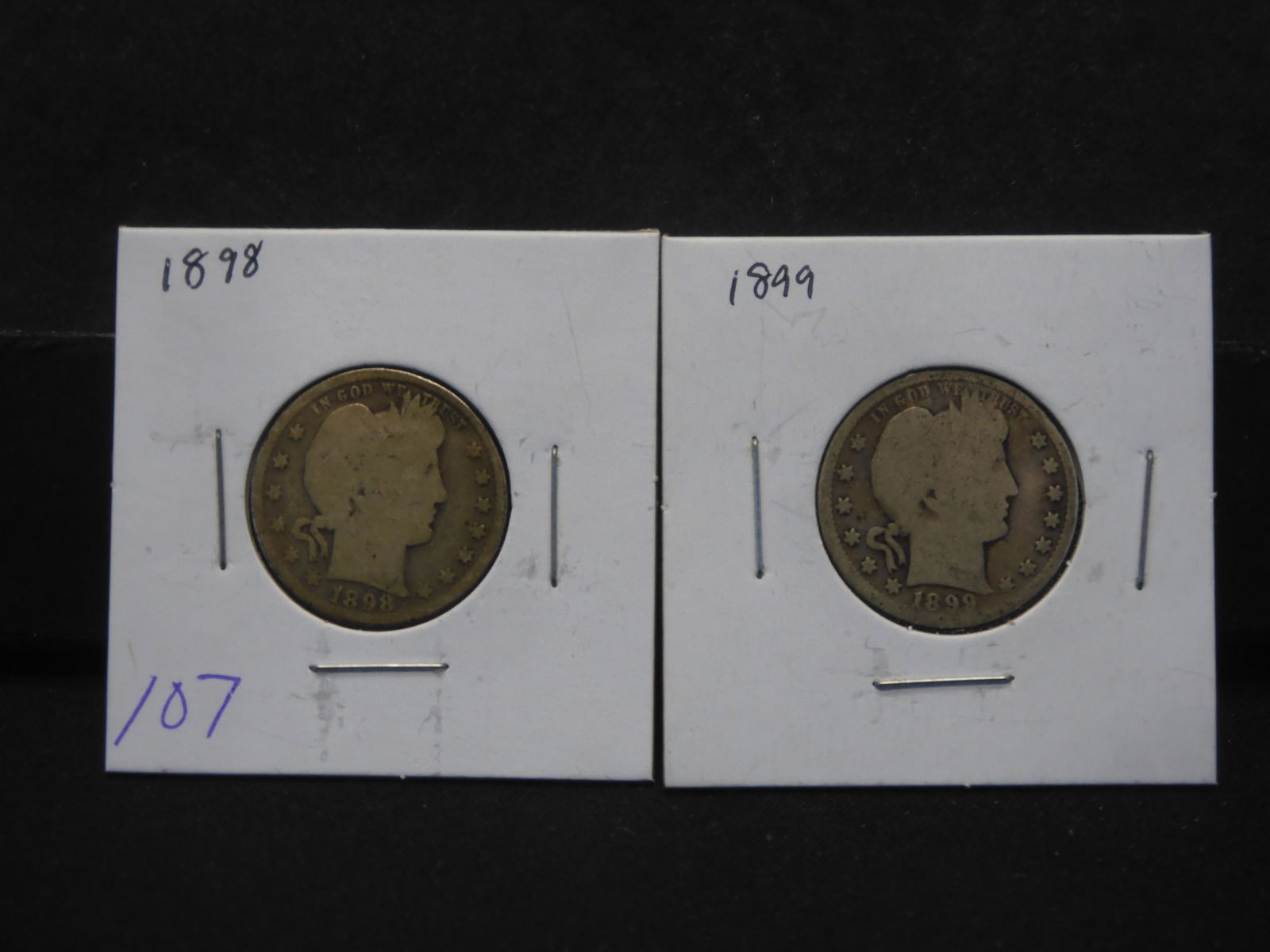 1898 & 1899  Barber Silver Quarters (1 of 3)