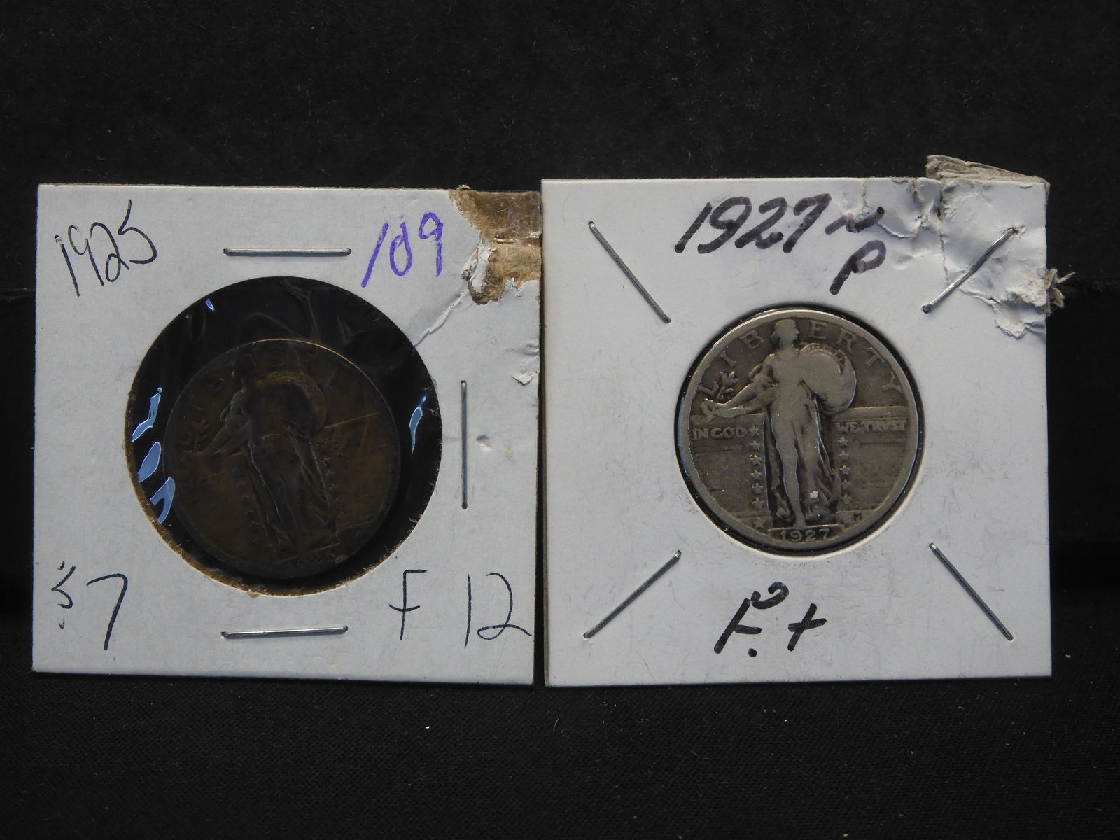 1925 & 1927 Standing Liberty Silver Quarters (1 of 5)