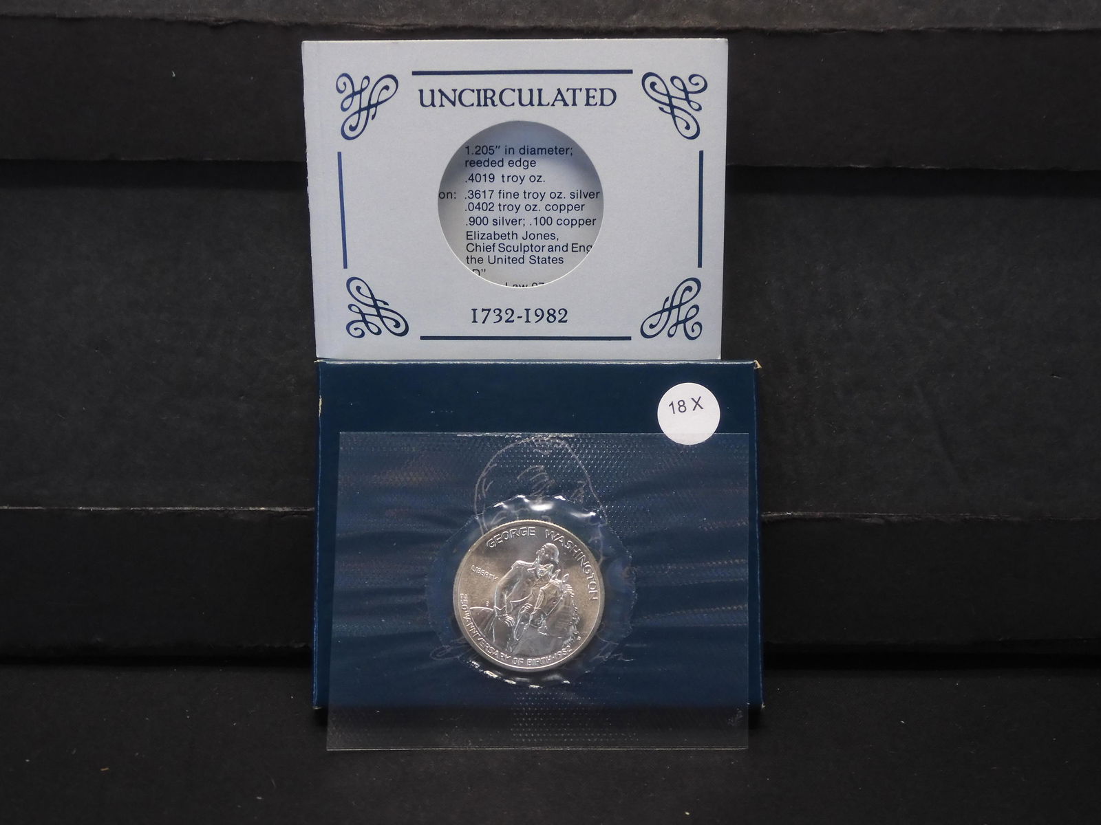 1982-D Unc. 90% Silver Washington Commemorative Half Dollar (1 of 4)