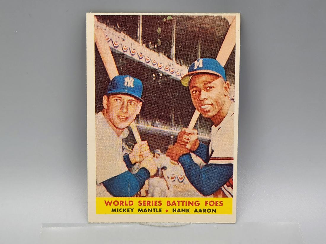 1958 Topps Hank Aaron/Mickey Mantle #418 HOF (1 of 2)