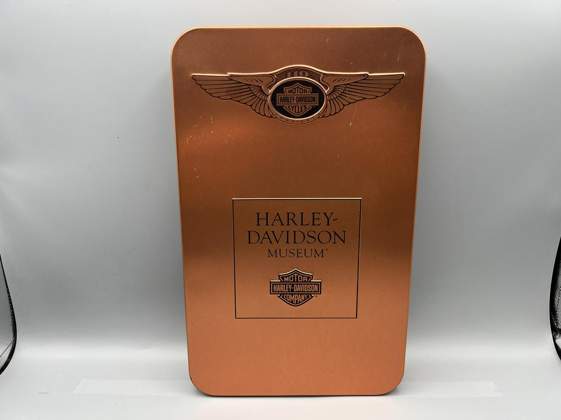 Harley Davidson 110th Anniversary Museum Membership Tin w/Book & Keychain (1 of 3)