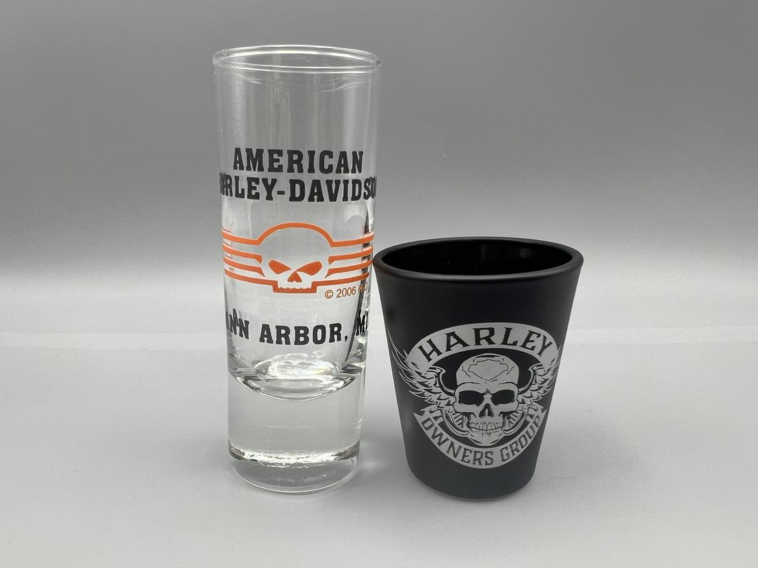 Harley Davidson Shot Glass Lot of 2: Harley Davidson Shot Glass Lot of 2