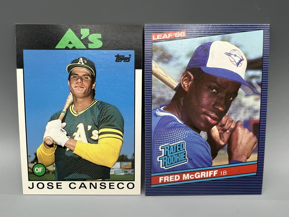 1986 Topps Traded Jose Canseco RC #20T & 1986 Leaf Fred McGriff RC #28 (1 of 2)