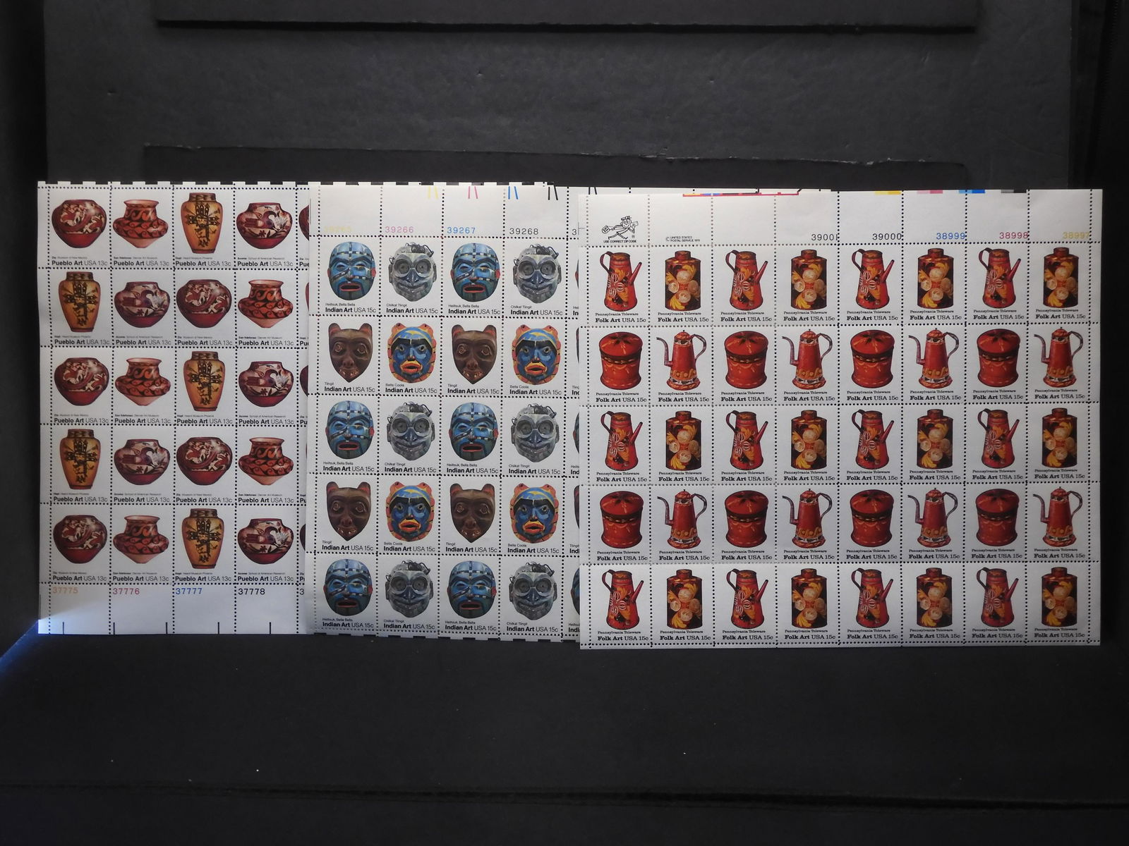 3- Full Stamp Sheets- Indian Art, Folk Art, Pueblo Art (1 of 7)