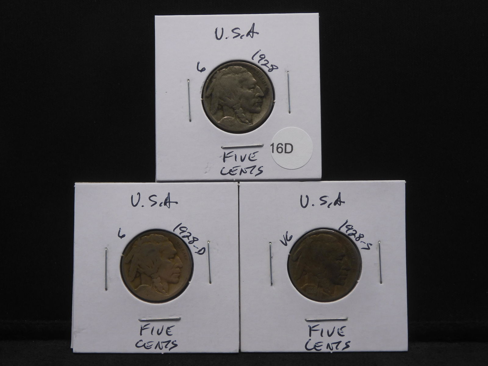 1928 P,D,S Buffalo Nickels - Complete Year Set! (1 of 7)