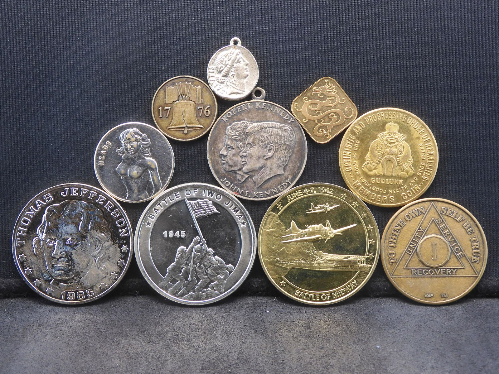 Assortment Of 10 Different Miscellaneous Medals & Tokens. (1 of 2)