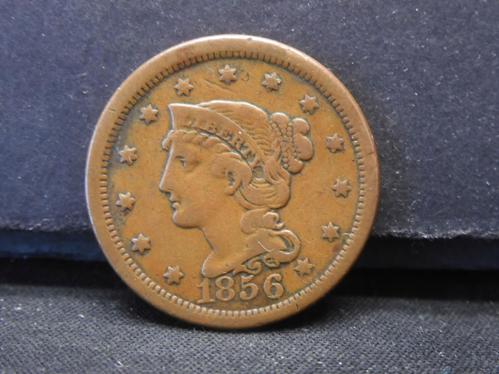 1856 Braided Hair Large Cent . Better Grade (1 of 2)