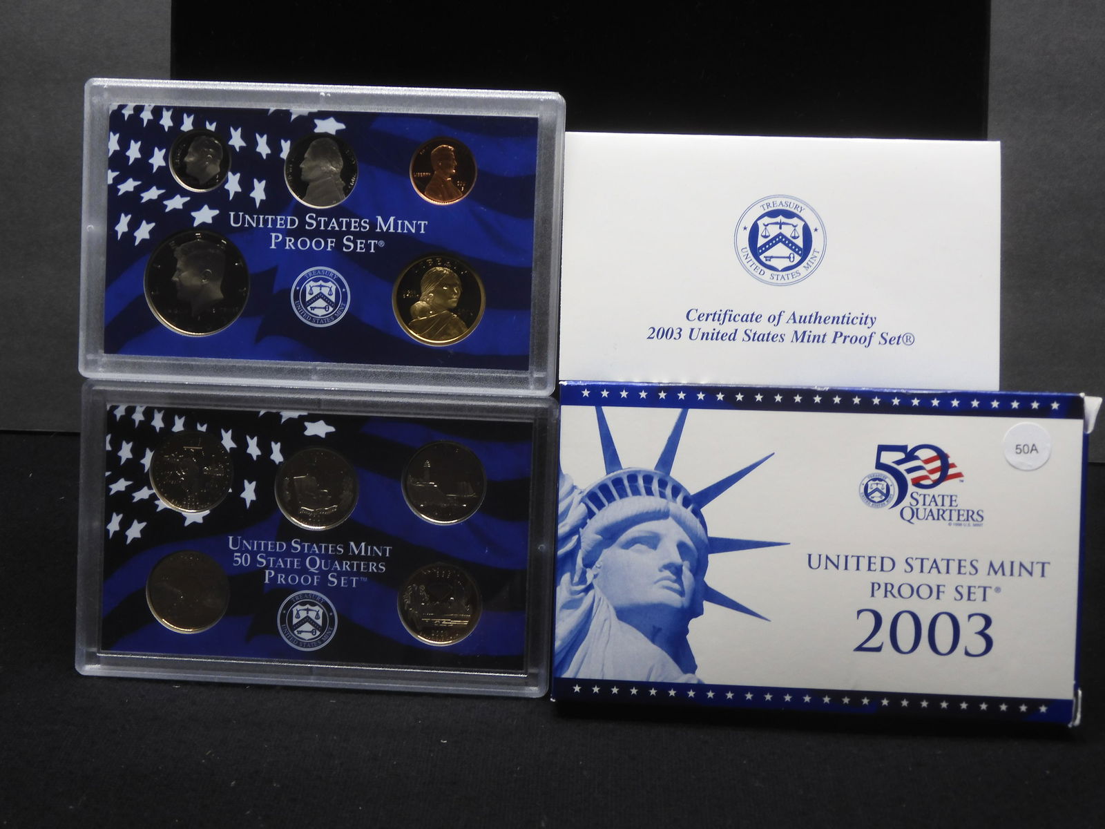 (10) Piece 2003-S US Proof set in original pack.  Includes regular coinage, state quarters, and (1 of 7)