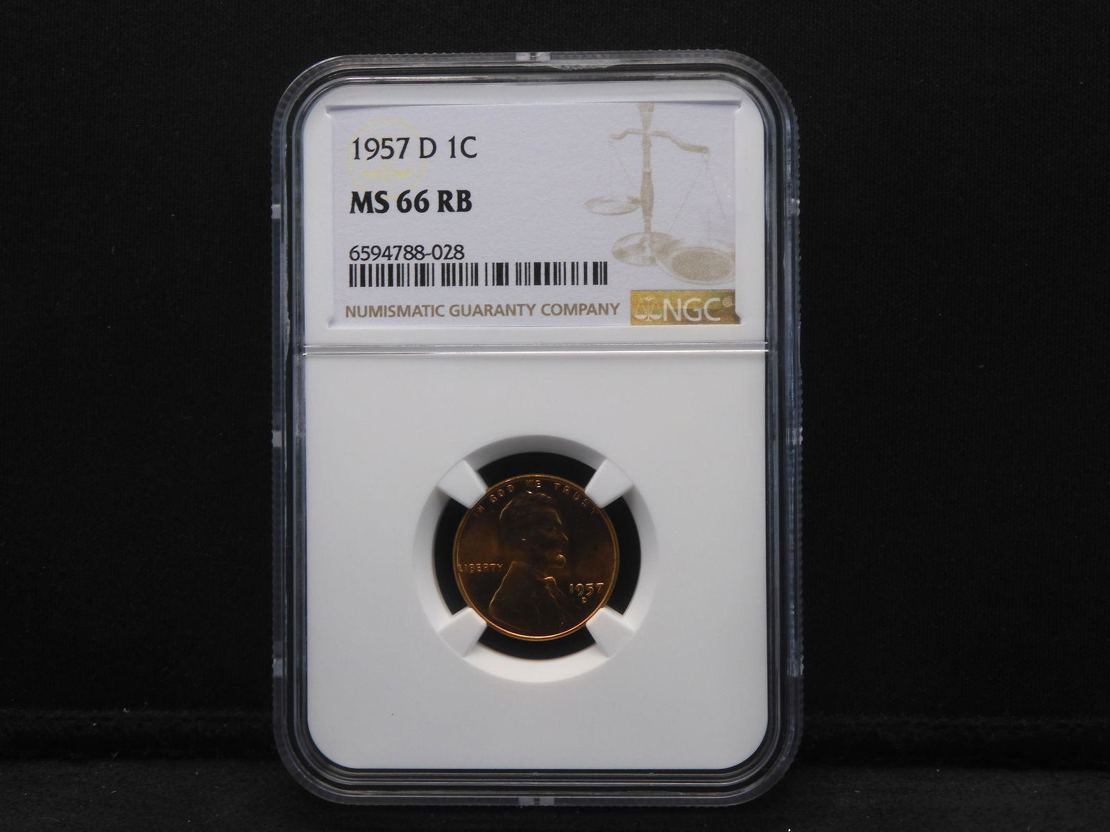 1957-D Lincoln Wheat Cent - NGC MS66 RB (1 of 4)