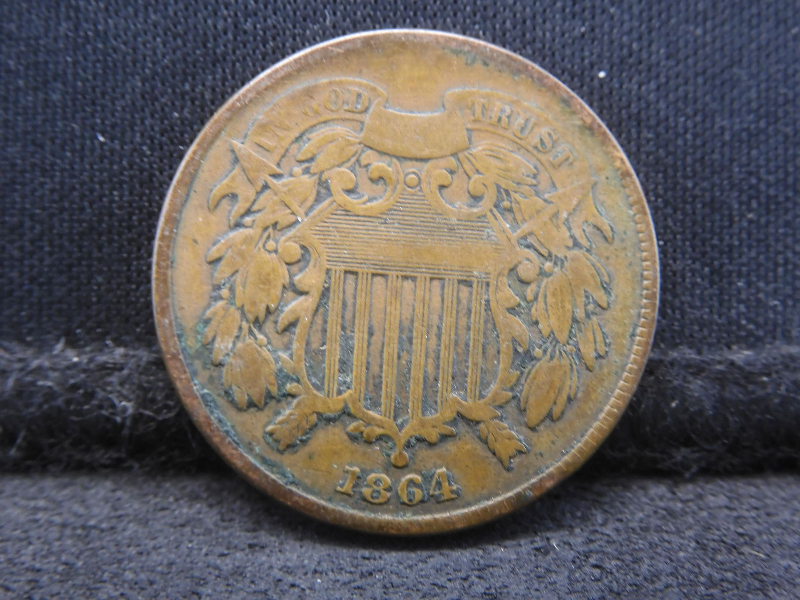 1864 Two 2 Cent Piece - Nice Circ - Civil War Date (1 of 2)