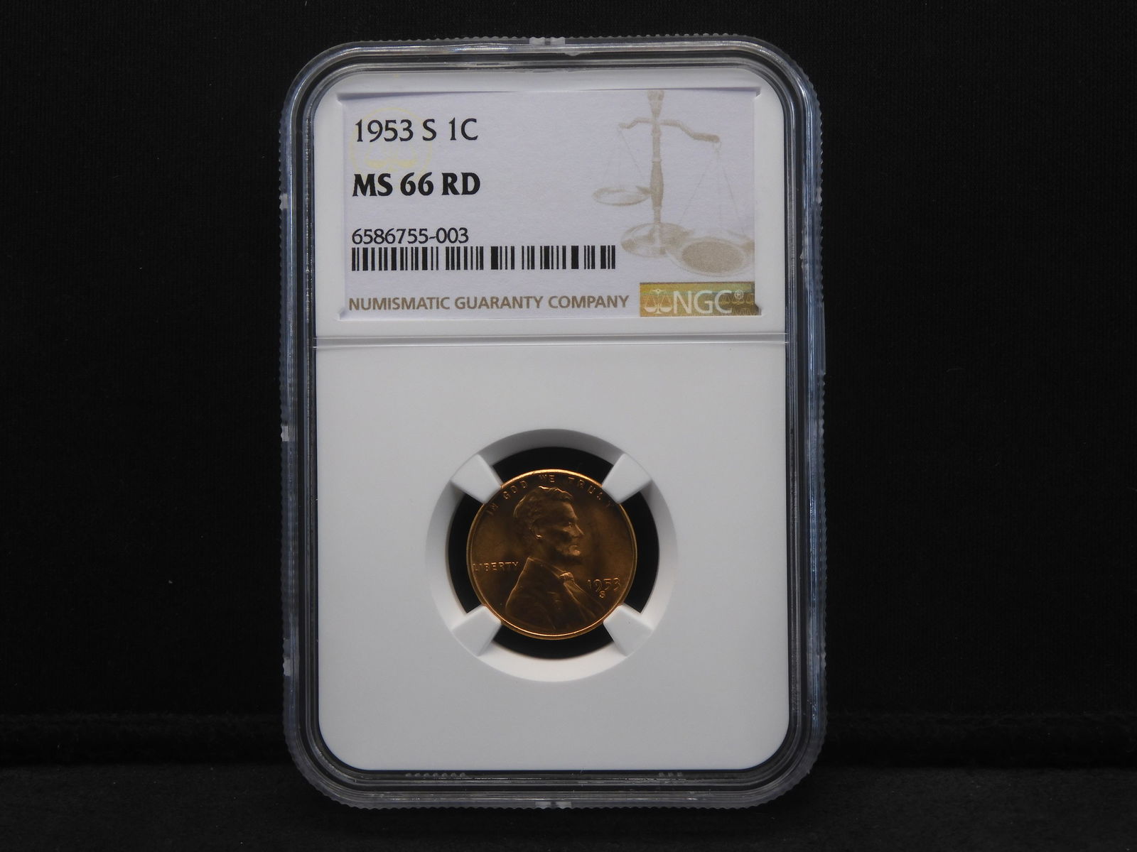 1953-S Lincoln Wheat Cent - NGC MS66 RD (1 of 4)